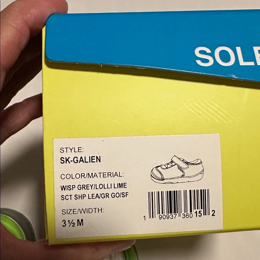 Gray and Green Sole Play Kids Shoes